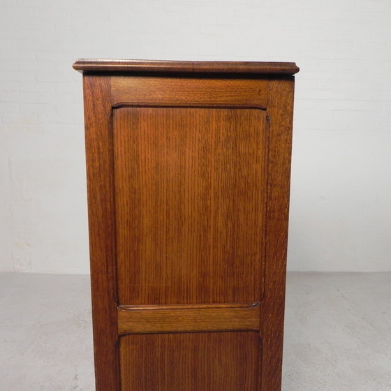 Image 1 of Oak Shutter Cabinet With 1 Shutter, 111 Cm High, 1930s