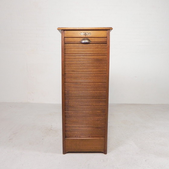 Image 1 of Oak Shutter Cabinet With 1 Shutter, 111 Cm High, 1930s