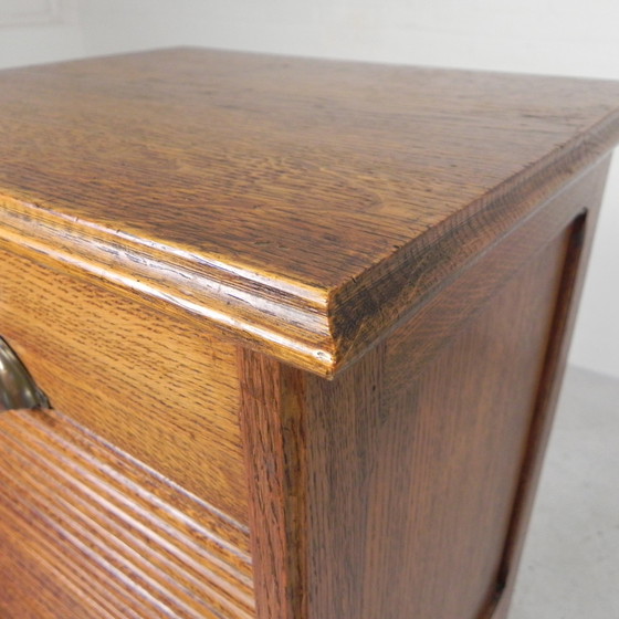 Image 1 of Oak Shutter Cabinet With 1 Shutter, 111 Cm High, 1930s