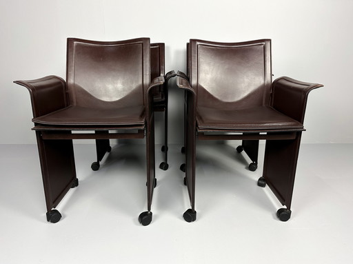 Set Of 4 “Korium” Chairs Tito Agnoli For Matteo Grassi