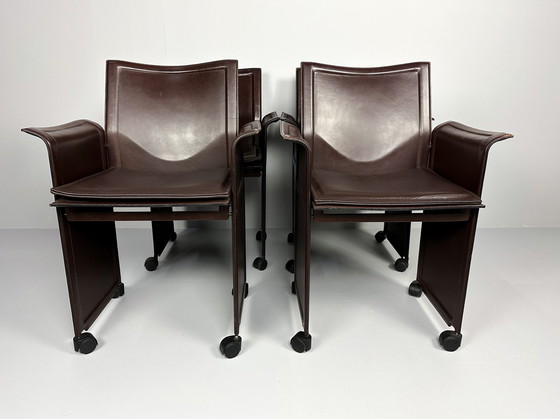 Image 1 of Set Of 4 “Korium” Chairs Tito Agnoli For Matteo Grassi