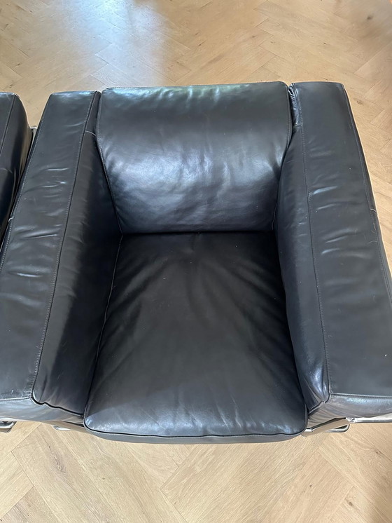 Image 1 of 2x Natuzzi leather armchairs