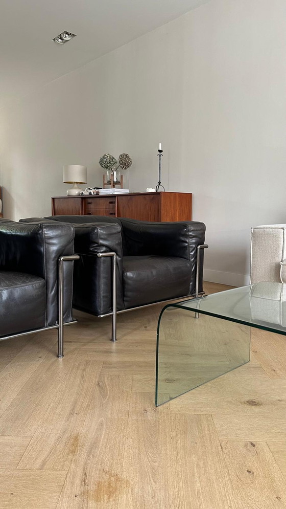 Image 1 of 2x Natuzzi leather armchairs