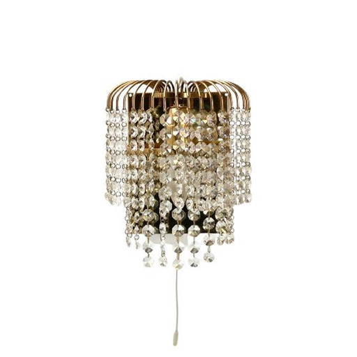 Palwa wall lamp, Crystal, Gold, Hollywood Regency,1960