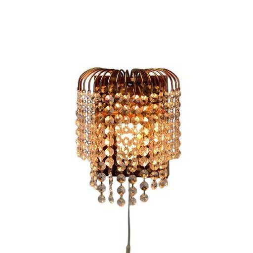 Palwa wall lamp, Crystal, Gold, Hollywood Regency,1960