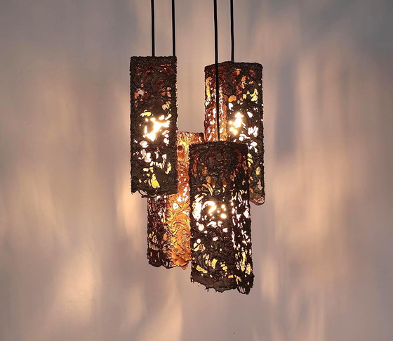 Image 1 of Aimo Tukian copper cascade pendant lamp, 1970s