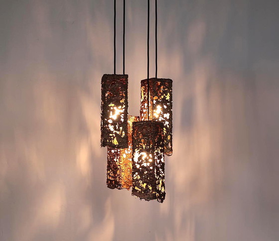 Image 1 of Aimo Tukian copper cascade pendant lamp, 1970s