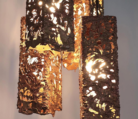 Image 1 of Aimo Tukian copper cascade pendant lamp, 1970s