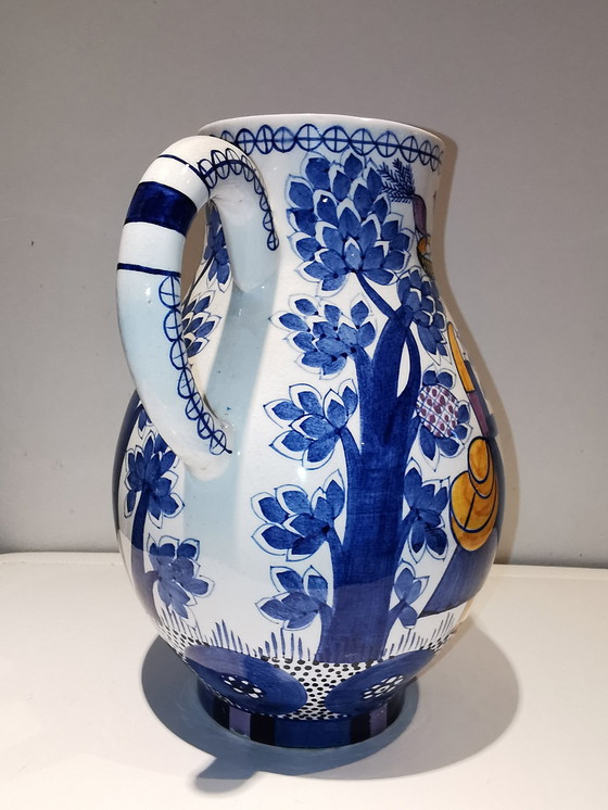 Image 1 of Charlotte Hartmann, Ceramist Te Velten, Ofen Museum. Pouring Jug With Motif Paradise Garten