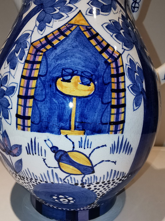 Image 1 of Charlotte Hartmann, Ceramist Te Velten, Ofen Museum. Pouring Jug With Motif Paradise Garten