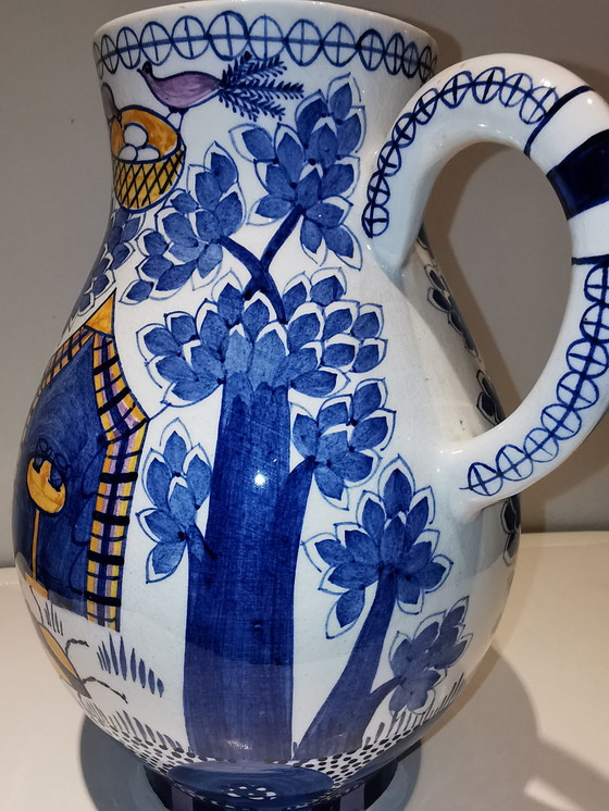 Image 1 of Charlotte Hartmann, Ceramist Te Velten, Ofen Museum. Pouring Jug With Motif Paradise Garten