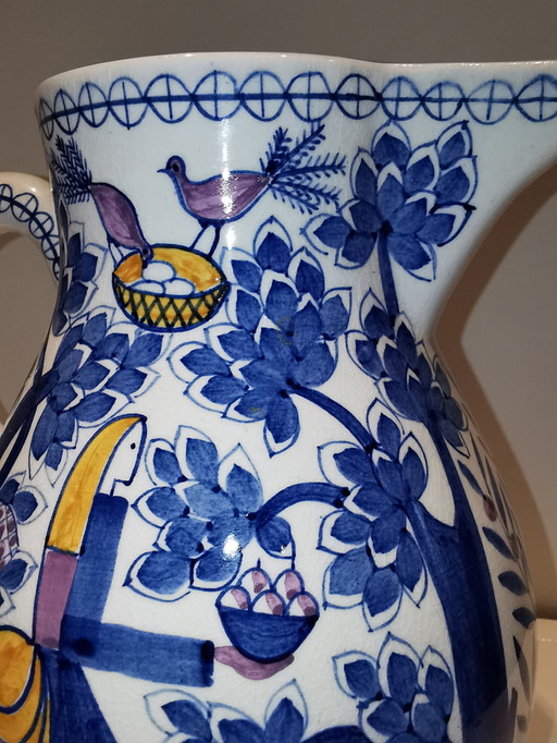 Charlotte Hartmann, Ceramist Te Velten, Ofen Museum. Pouring Jug With Motif Paradise Garten