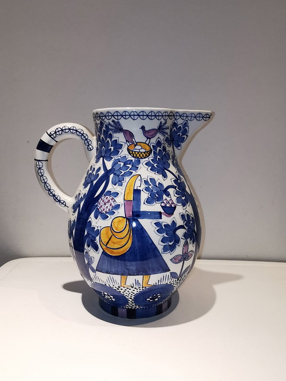 Image 1 of Charlotte Hartmann, Ceramist Te Velten, Ofen Museum. Pouring Jug With Motif Paradise Garten