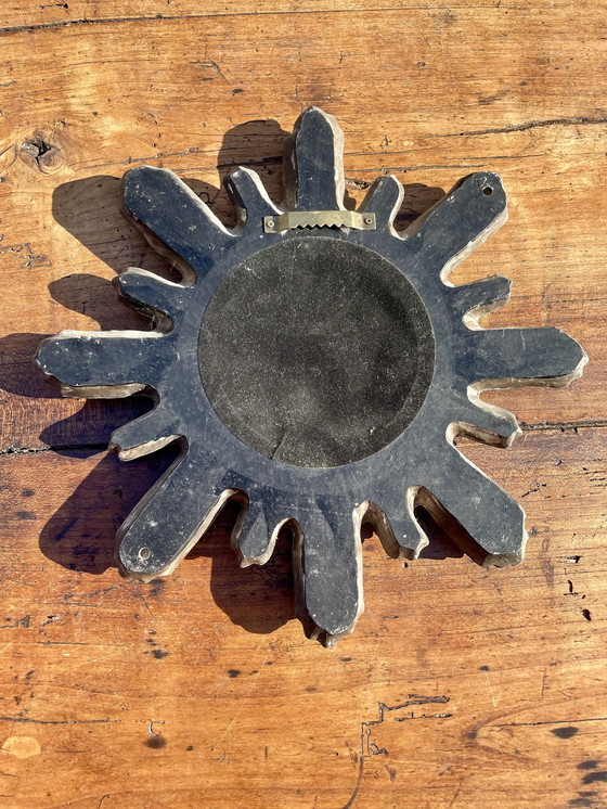 Image 1 of Silver Carved Wood Sun Mirror