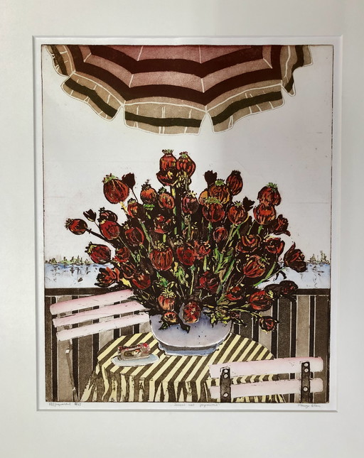 Margo Ellen color etching 'Poppies'