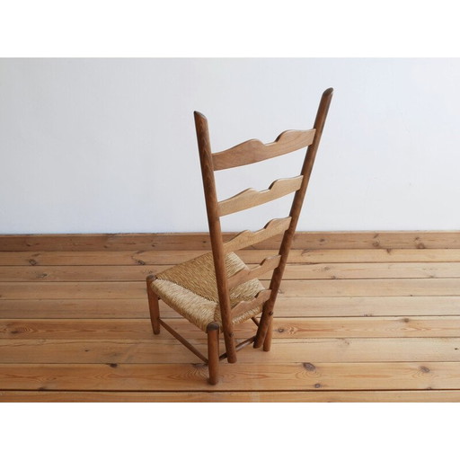 Vintage wood fireplace chair by Gio Ponti for Casa E Giardino, Italy 1930