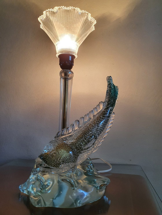 Image 1 of art deco lamp vis glas