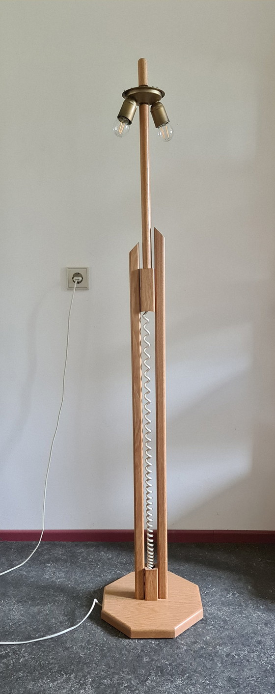 Image 1 of Mid - Century Wooden Floor Lamp