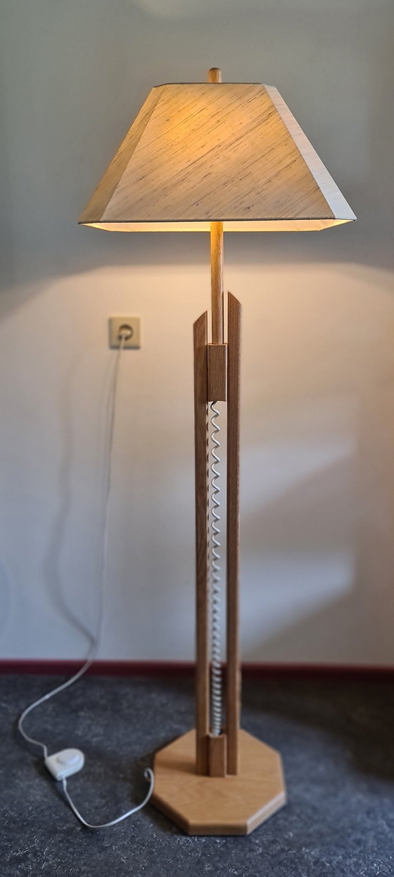 Image 1 of Mid - Century Wooden Floor Lamp