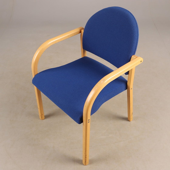 Image 1 of 6 X chaises conférence empilables tissu bleu Norvège 