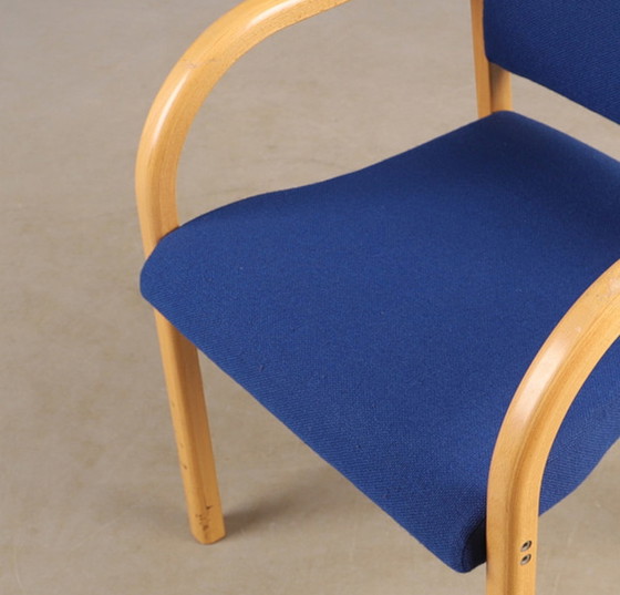 Image 1 of 6 X chaises conférence empilables tissu bleu Norvège 