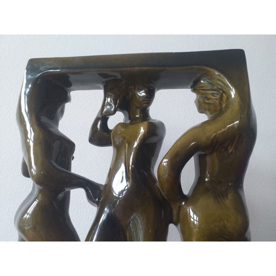 Image 1 of Scultura vintage in ceramica raffigurante donne di Bechyne Keramia, Cecoslovacchia, 1960