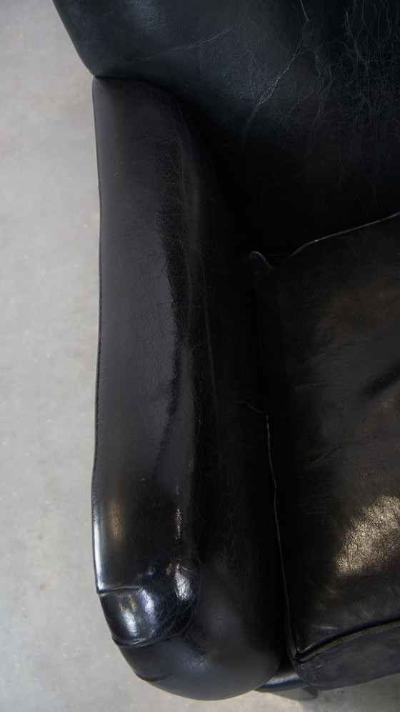 Image 1 of Sheep Leather Armchair In A Black Color