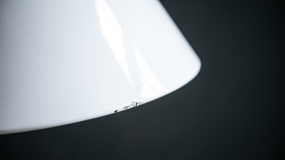 Image 1 of VintageWhite Enamel Factory Lamp Type 19540