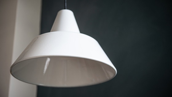 Image 1 of VintageWhite Enamel Factory Lamp Type 19540