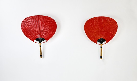 Image 1 of Pair of "Uchiwa" sconces by Ingo Maurer for M Design, 1970S