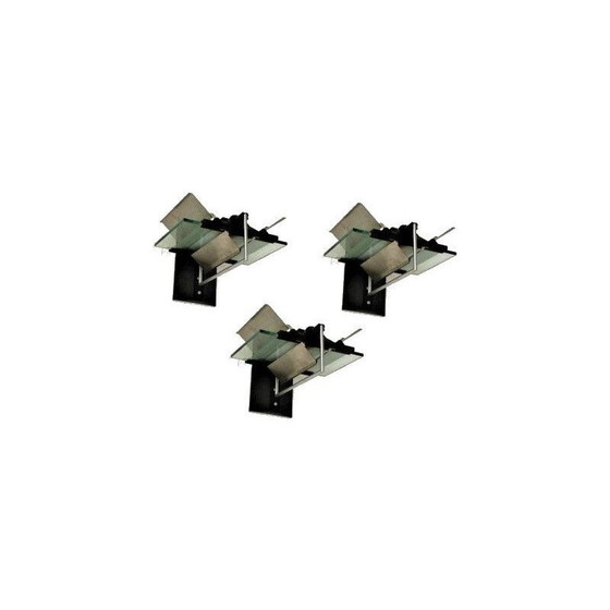 Image 1 of Set of 3 vintage wall lights by Giovanni Grignaldi, 1980s