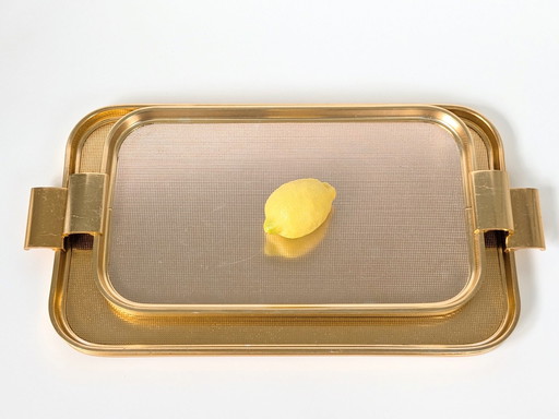 1960S Cocktail Trays | Set Of 2 | Gold Tone Anonized Metal