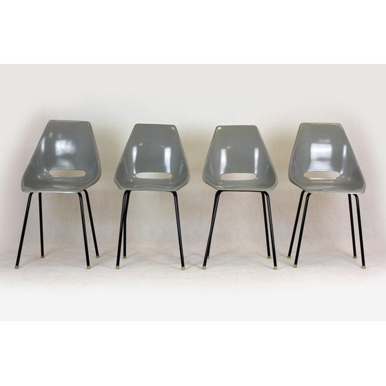 Image 1 of Set of 4 vintage Fiberglass Chairs by Miroslav Navratil for Vertex 1960s