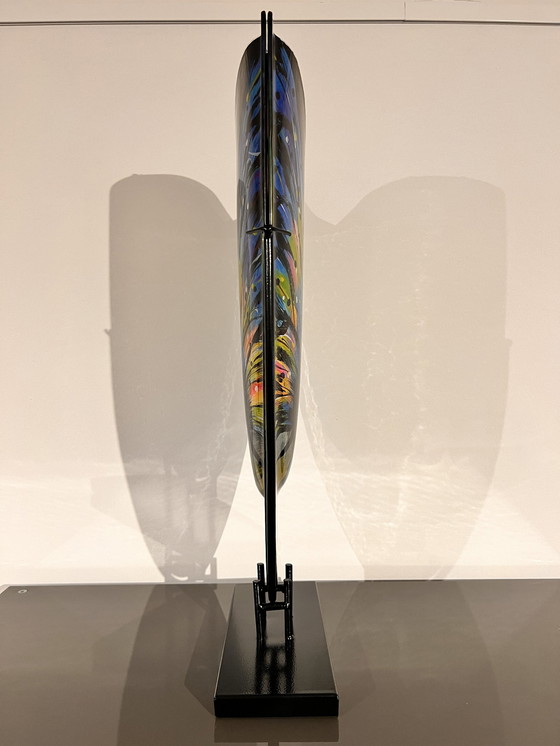 Image 1 of Artful Glass Vase In Stand