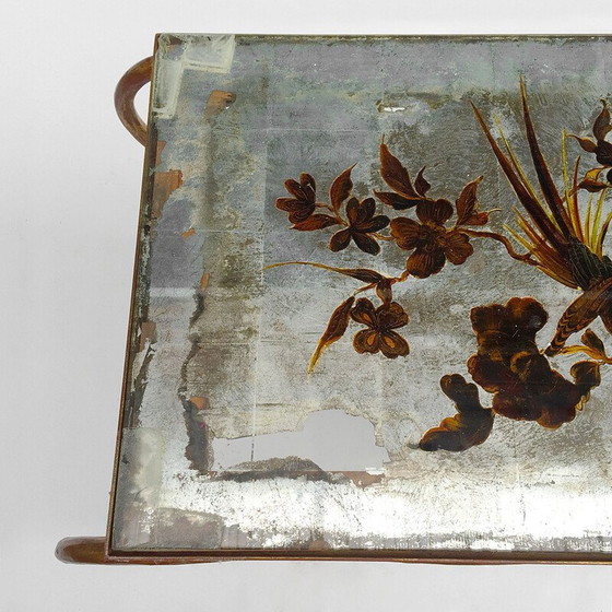 Image 1 of Vintage coffee table in gilded metal by René Drouet - 1940s