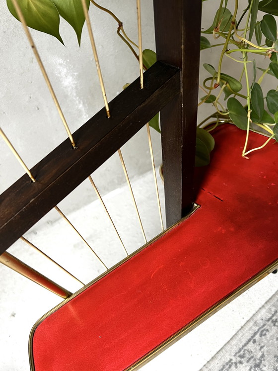 Image 1 of 1950s Plant Table Rockabilly Red Black Gold