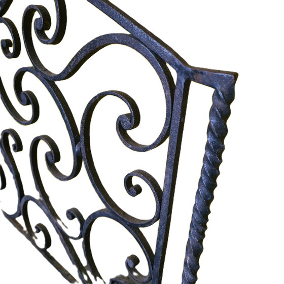 Image 1 of Valla vertical de hierro forjado francesa, mediados del siglo XVIII