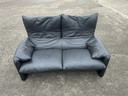 Divano in pelle Cassina Maralunga nero a due posti