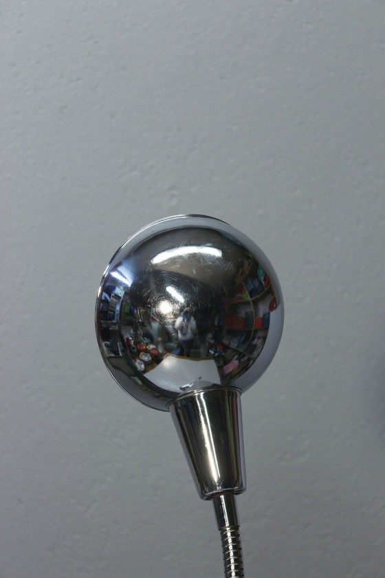 Image 1 of Lampe De Bureau Vintage Chromée Bras Flexible Design France