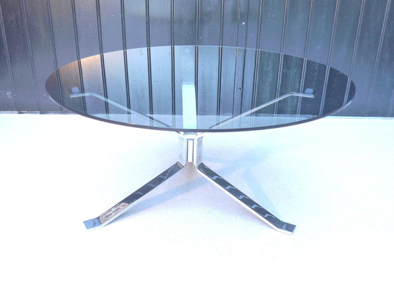 Image 1 of Table de salon vintage verre et chrome