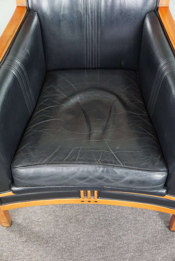 Image 1 of Schuitema decoforma ArtDeco design armchair with black leather