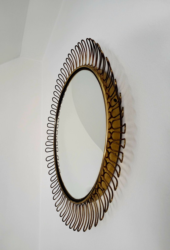 Image 1 of Mid century brass convex mirror Josef Frank, Svenskt, Sweden, 1960s