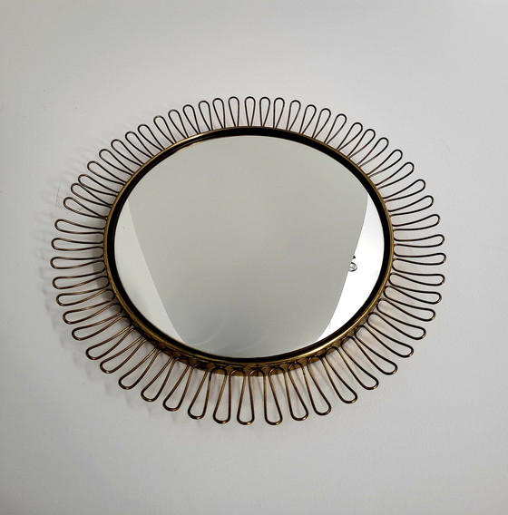 Image 1 of Mid century brass convex mirror Josef Frank, Svenskt, Sweden, 1960s