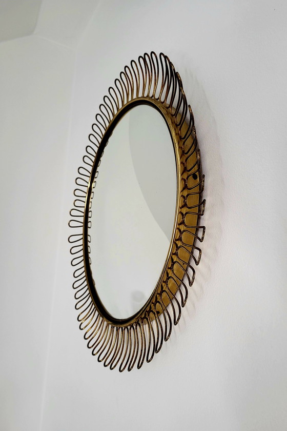 Image 1 of Mid century brass convex mirror Josef Frank, Svenskt, Sweden, 1960s