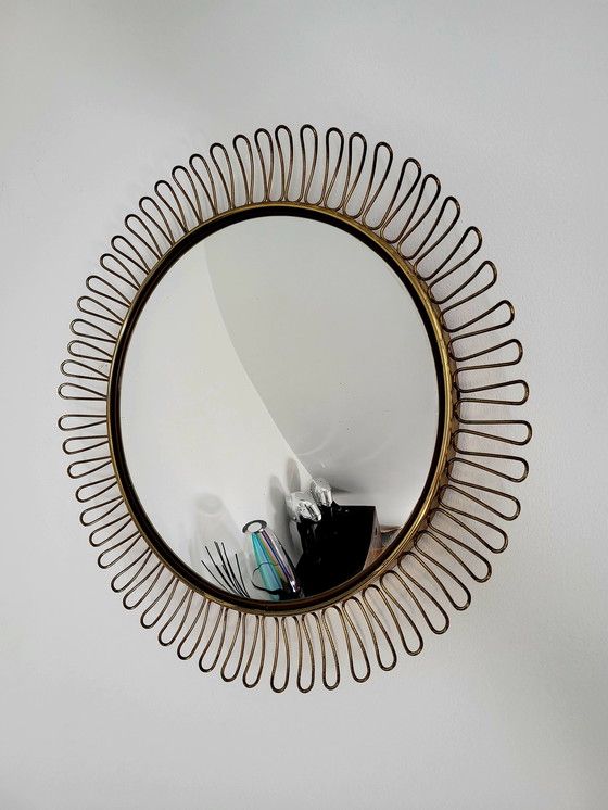 Image 1 of Mid century brass convex mirror Josef Frank, Svenskt, Sweden, 1960s