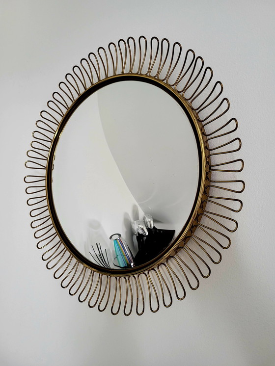 Image 1 of Mid century brass convex mirror Josef Frank, Svenskt, Sweden, 1960s