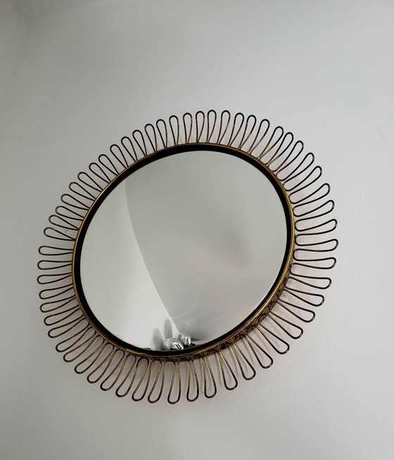 Image 1 of Mid century brass convex mirror Josef Frank, Svenskt, Sweden, 1960s