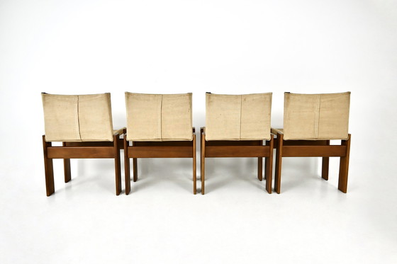 Image 1 of Monk Dining Chairs By Afra & Tobia Scarpa For Molteni, 1970S, Set Of 4