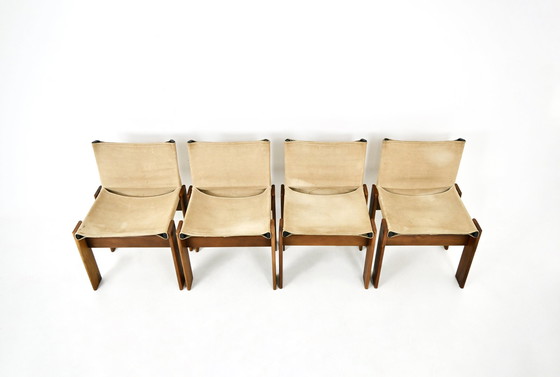 Image 1 of Monk Dining Chairs By Afra & Tobia Scarpa For Molteni, 1970S, Set Of 4