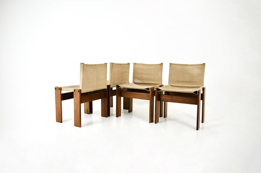 Monk Dining Chairs By Afra & Tobia Scarpa For Molteni, 1970S, Set Of 4